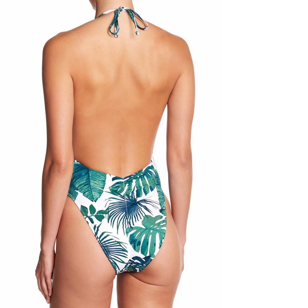 The Bikini Lab Fronds One-Piece Swimsuit White S - Picture 2 of 3